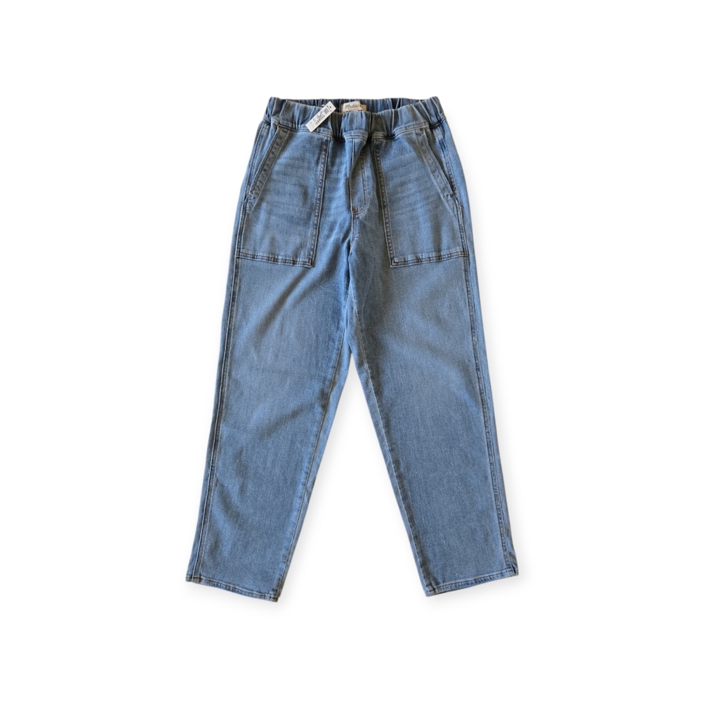 Madewell Pull On Relaxed Women’s Pockets Bellview Wash Denim Jeans Size Small - Picture 8 of 14